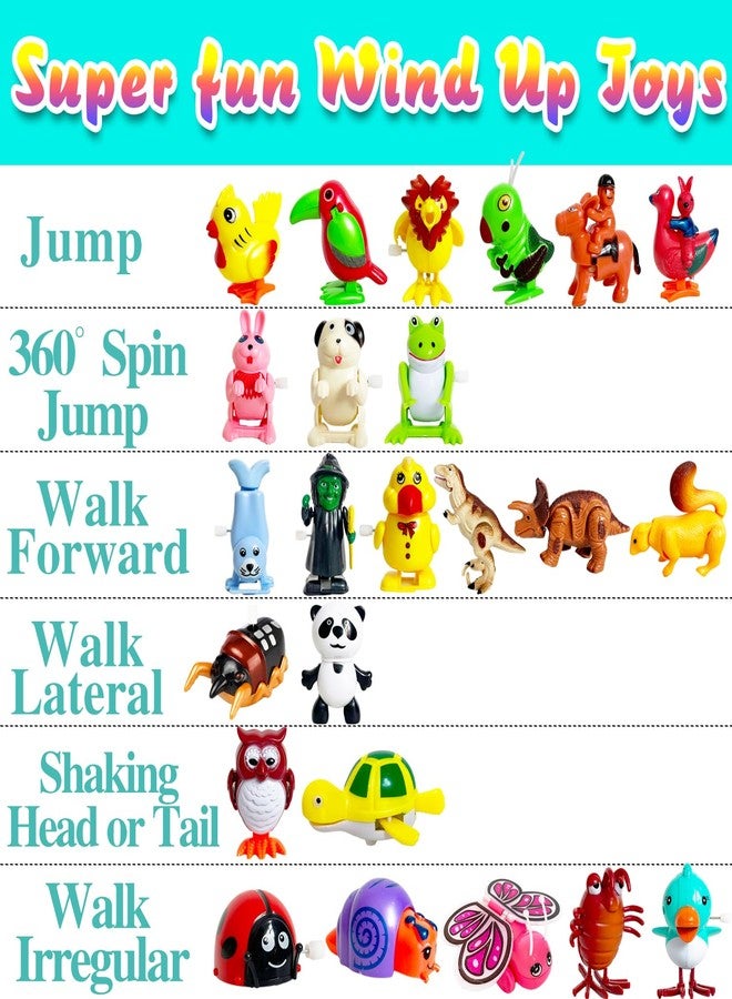 Baaxxango 24 Pcs Wind Up Toys Assorted Animals Bulk Flipping Walking Jumping Clockwork Toy,Wind Up Animal Party Favors Toy for Birthday Birthday Party Favors,Classroom Prizes,Treasure Box - Image 3